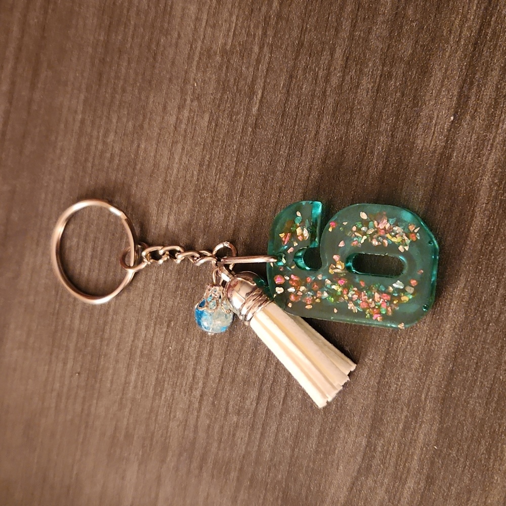 Number "6" Resin Keychain